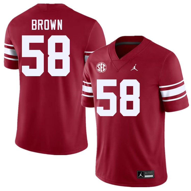 #58 Spencer Brown Oklahoma Sooners 2024 SEC Conference College Football Jerseys-Throwback